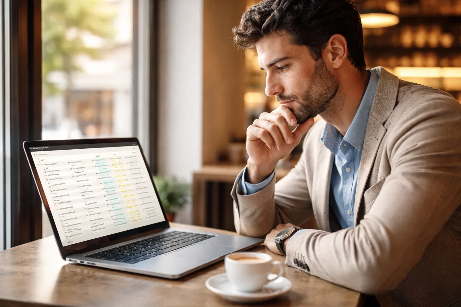 Persona confronta offerte di diversi bookmaker su laptop