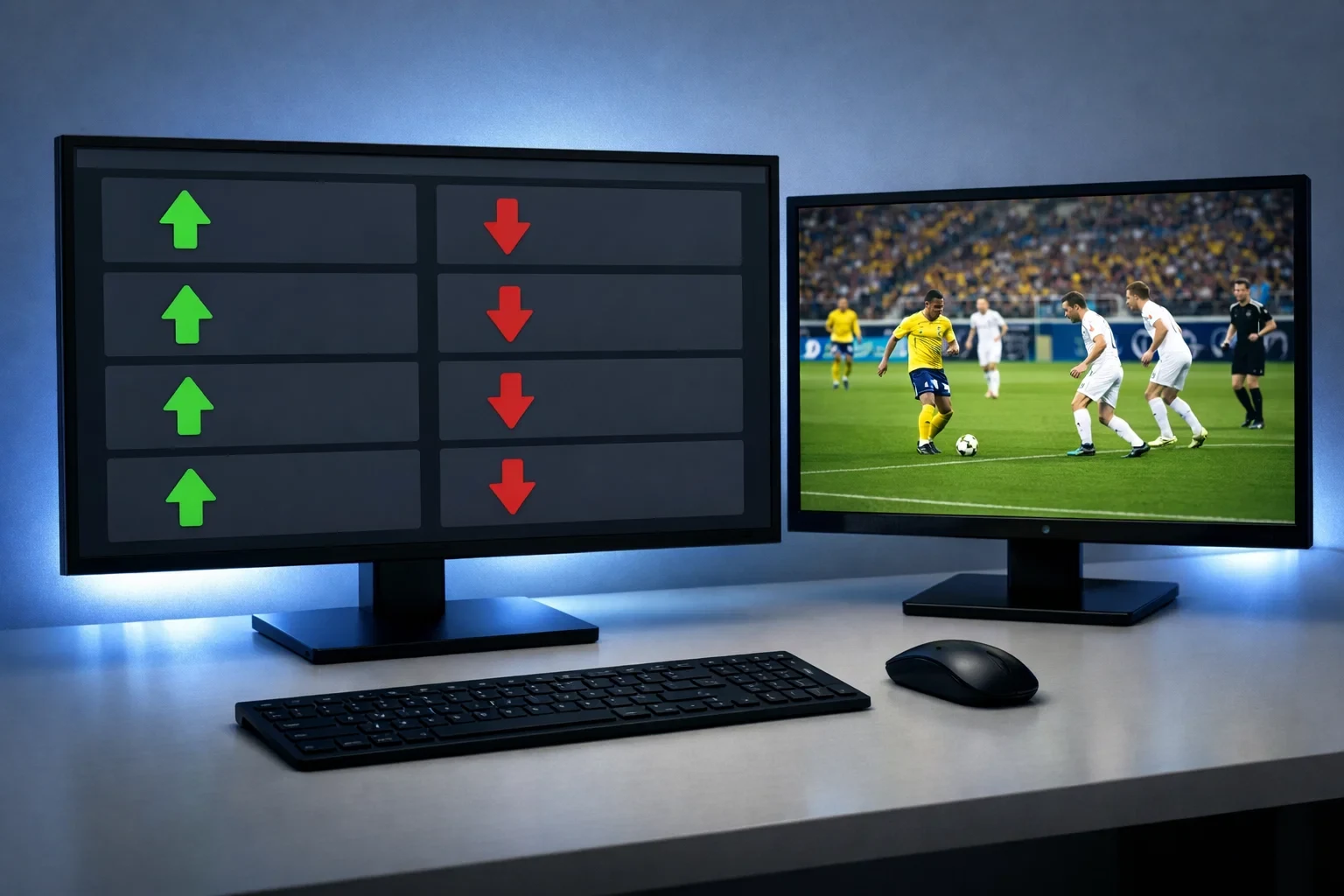 Variazione delle quote live durante una partita di calcio